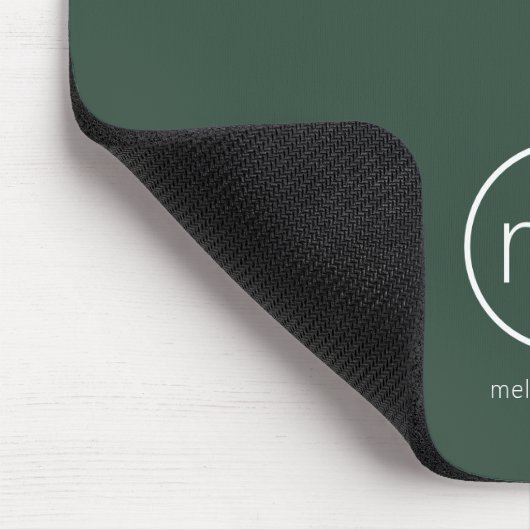 Beruflich-Minimal-Monogramm-Erstwaldgrün Mousepad (Ecke)