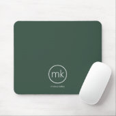 Beruflich-Minimal-Monogramm-Erstwaldgrün Mousepad (Mit Mouse)