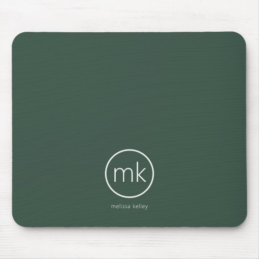 Beruflich-Minimal-Monogramm-Erstwaldgrün Mousepad (Vorne)