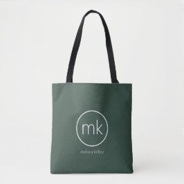 Beruflich-Minimal-Monogramm-Erstwaldgrün Tasche