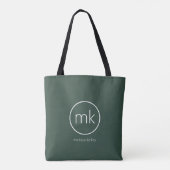 Beruflich-Minimal-Monogramm-Erstwaldgrün Tasche (Rückseite)