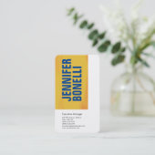 Beruflich-minimalistisch-blau-orange-gelb Visitenkarte (Stehend Vorderseite)