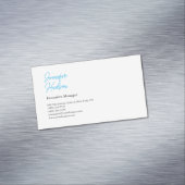 Beruflich-minimalistisch-blaue Kalligraphie Magnetische Visitenkarte (Beispiel)