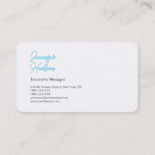 Beruflich-minimalistisch-blaue Kalligraphie Visitenkarte (Vorderseite)