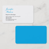 Beruflich-minimalistisch-blaue Kalligraphie Visitenkarte (Vorne/Hinten)