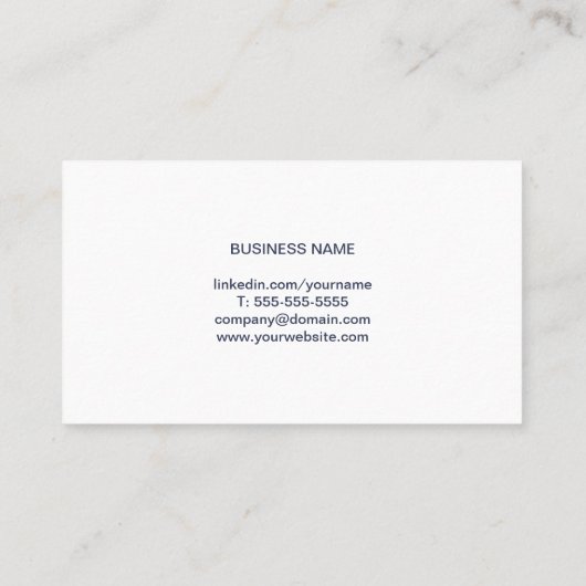 Beruflich Minimalistisch - Blue White Consultant Visitenkarte (Rückseite)