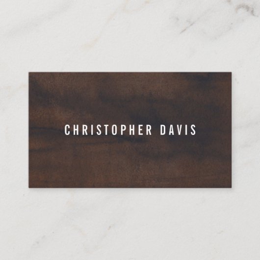 Beruflich Minimalistisch Brown White Consultant Visitenkarte (Vorderseite)