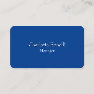 Beruflich Minimalistisch Deep Blue White Visitenkarte