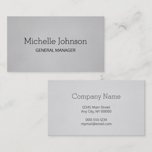 Beruflich Minimalistisch Grainy Grainy Gray Visitenkarte (Vorne/Hinten)