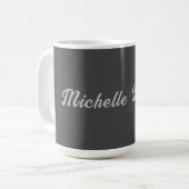 Beruflich Minimalistisch Grau Moderne Kalligraphie Kaffeetasse (Vorderseite Links)
