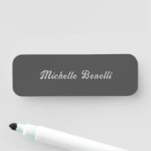 Beruflich Minimalistisch Grau Moderne Kalligraphie Namensschild (Beispiel)