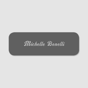 Beruflich Minimalistisch Grau Moderne Kalligraphie Namensschild