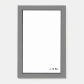 Beruflich Minimalistisch Grau | Monogramm Post-it Klebezettel (Vorderseite)
