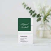 Beruflich-minimalistisch-grüne Handschrift Visitenkarte (Stehend Vorderseite)