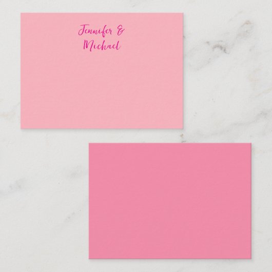 Beruflich-minimalistisch-hellrosa Kalligraphie Mitteilungskarte (Vorne/Hinten)