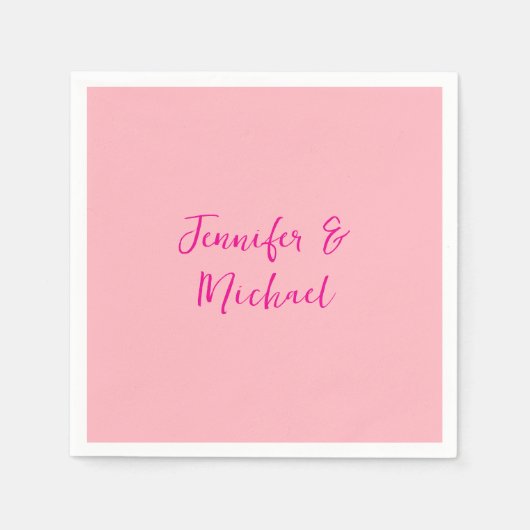 Beruflich-minimalistisch-hellrosa Kalligraphie Serviette (Vorderseite)