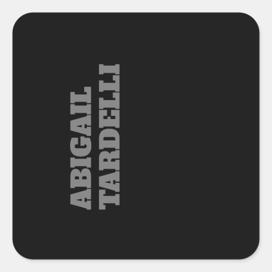 Beruflich minimalistisch kühne moderne Sitte schli Quadratischer Aufkleber (Vorderseite)