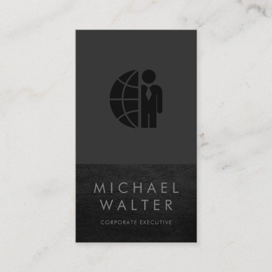 Beruflich Minimalistisch | Ledertrimm Visitenkarte (Vorderseite)