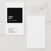 Beruflich-minimalistisch-modern, dick Schwarz-weiß Visitenkarte (Vorne/Hinten)