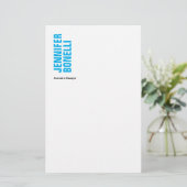 Beruflich-minimalistisch-modern-fett-blau Briefpapier (Stehend Vorderseite)
