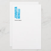 Beruflich-minimalistisch-modern-fett-blau Briefpapier (Vorne/Hinten)