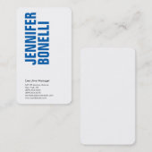 Beruflich-minimalistisch-modern-fett-blau Visitenkarte (Vorne/Hinten)