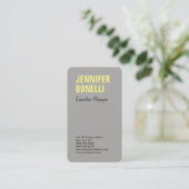 Beruflich-minimalistisch-modern fett-grau-gelb visitenkarte (Stehend Vorderseite)
