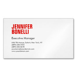 Beruflich-minimalistisch-modern-fett-weiß Magnetische Visitenkarte