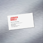 Beruflich-minimalistisch-modern-fett-weiß Magnetische Visitenkarte (Beispiel)