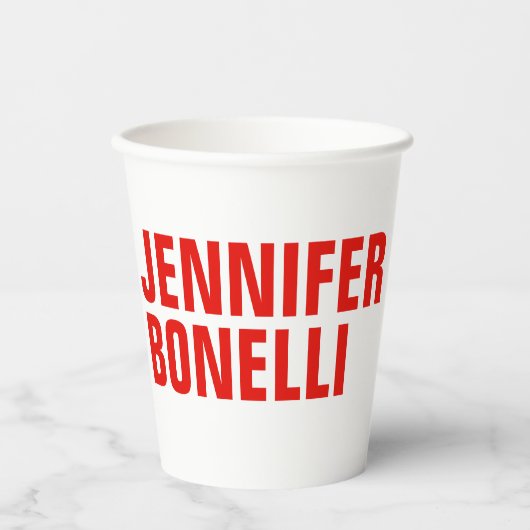 Beruflich-minimalistisch-modern-fett-weiß Pappbecher (Vorderseite)