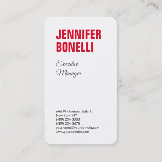 Beruflich-minimalistisch-modern-fett-weiß Visitenkarte (Vorderseite)