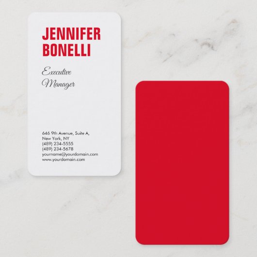 Beruflich-minimalistisch-modern-fett-weiß Visitenkarte (Vorne/Hinten)