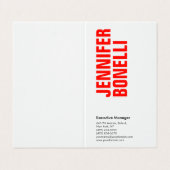 Beruflich-minimalistisch-modern-fett-weiß Visitenkarten (Außenseite Aufgefaltet)