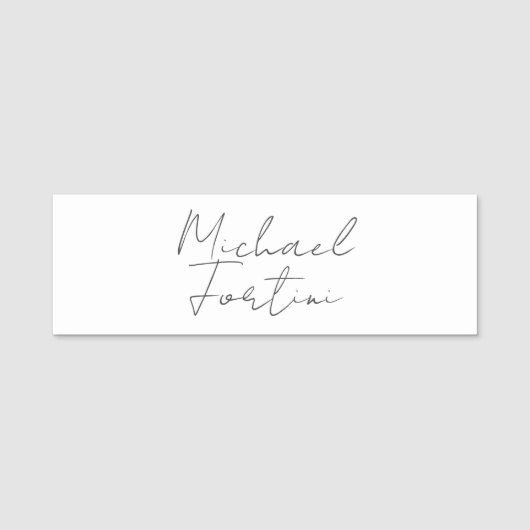 Beruflich-minimalistisch-modern-grau Namensschild (Vorderseite)