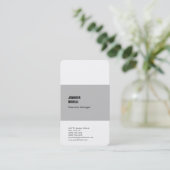 Beruflich-minimalistisch-modern-grau Visitenkarte (Stehend Vorderseite)