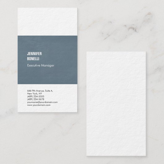 Beruflich-minimalistisch-modern-grau-weiß Visitenkarte (Vorne/Hinten)