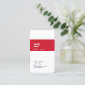 Beruflich-minimalistisch-modern-rot schlicht visitenkarte (Stehend Vorderseite)