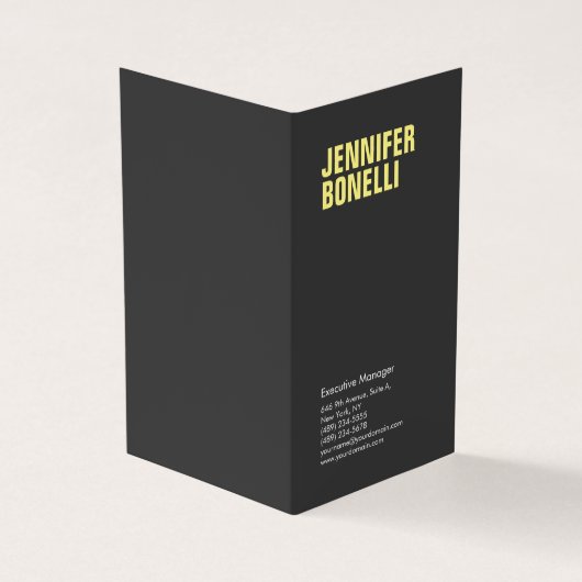 Beruflich-minimalistisch-modern, schwarz-gelb visitenkarten (Vorderseite)
