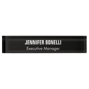 Beruflich-minimalistisch-modern schwarz namensplakette