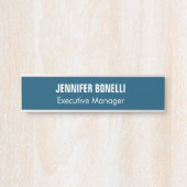 Beruflich minimalistisch-moderne Ozeanblau Türschild (Vorderseite )