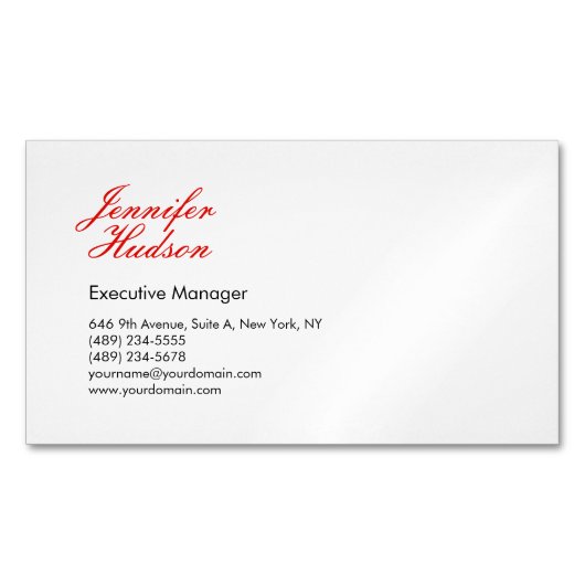 Beruflich-minimalistisch-moderne rote Kalligraphie Magnetische Visitenkarte (Vorderseite)