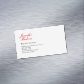 Beruflich-minimalistisch-moderne rote Kalligraphie Magnetische Visitenkarte (Beispiel)