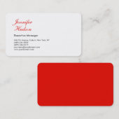 Beruflich-minimalistisch-moderne rote Kalligraphie Visitenkarte (Vorne/Hinten)