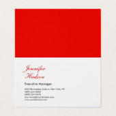 Beruflich-minimalistisch-moderne rote Kalligraphie Visitenkarten (Außenseite Aufgefaltet)