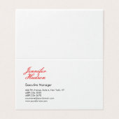 Beruflich-minimalistisch-moderne rote Kalligraphie Visitenkarten (Außenseite Aufgefaltet)