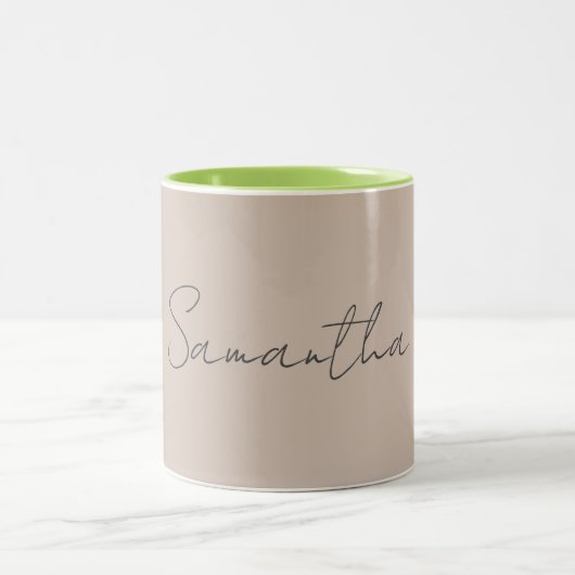 Beruflich minimalistisch moderner Name Zweifarbige Tasse (Mittel)