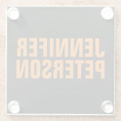 Beruflich-minimalistisch-moderner Orangenschwarz Glasuntersetzer (Rückseite)