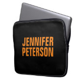 Beruflich-minimalistisch-moderner Orangenschwarz Laptopschutzhülle (Vorderseite Links)
