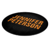 Beruflich-minimalistisch-moderner Orangenschwarz Schneidebrett (Ecke)