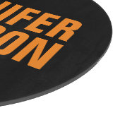 Beruflich-minimalistisch-moderner Orangenschwarz Schneidebrett (Ecke)